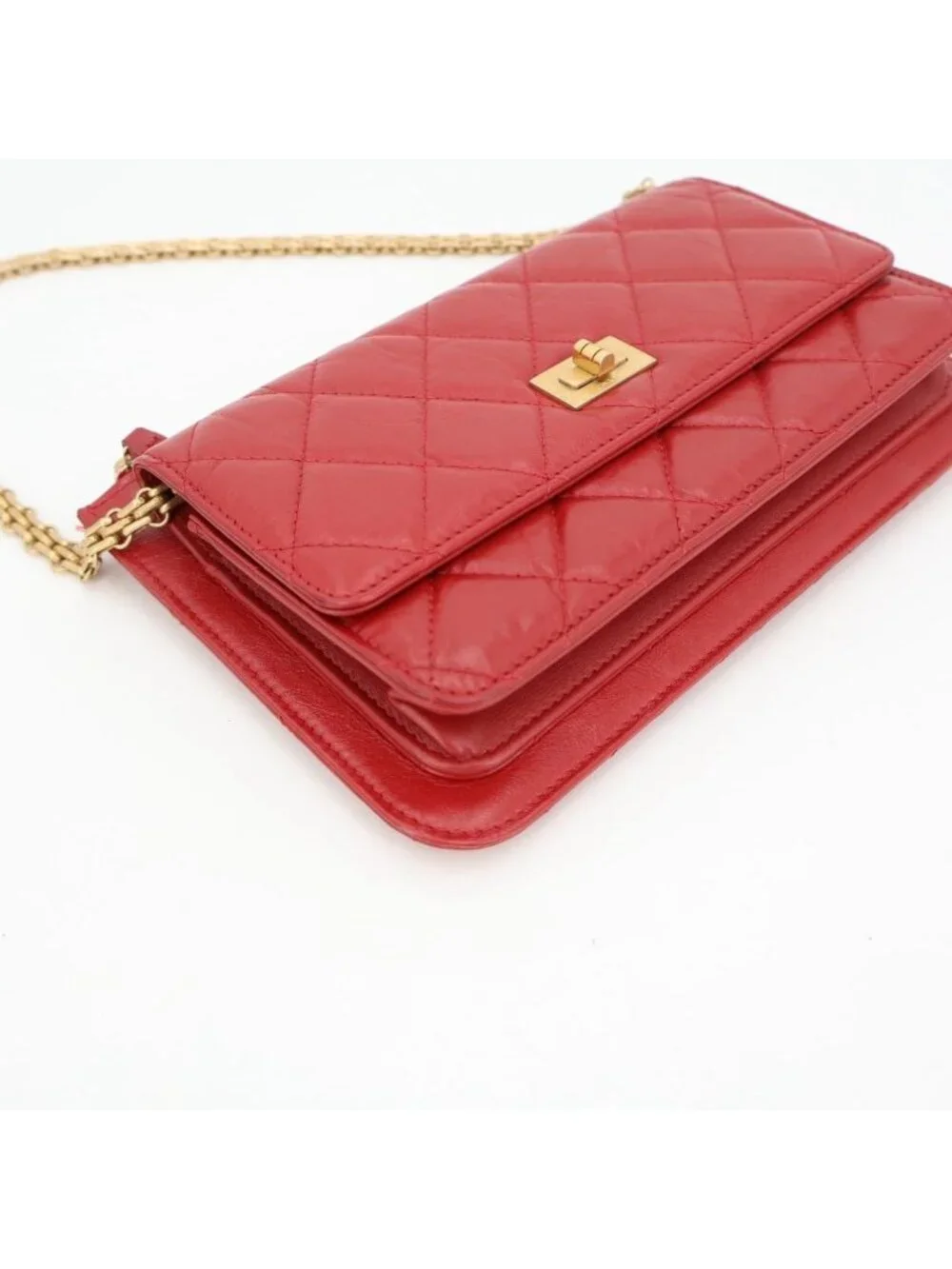Chanel Quilted Aged Calfskin Reissue 2.55 Wallet on Chain Shoulder Bag